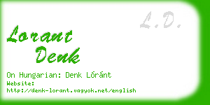 lorant denk business card